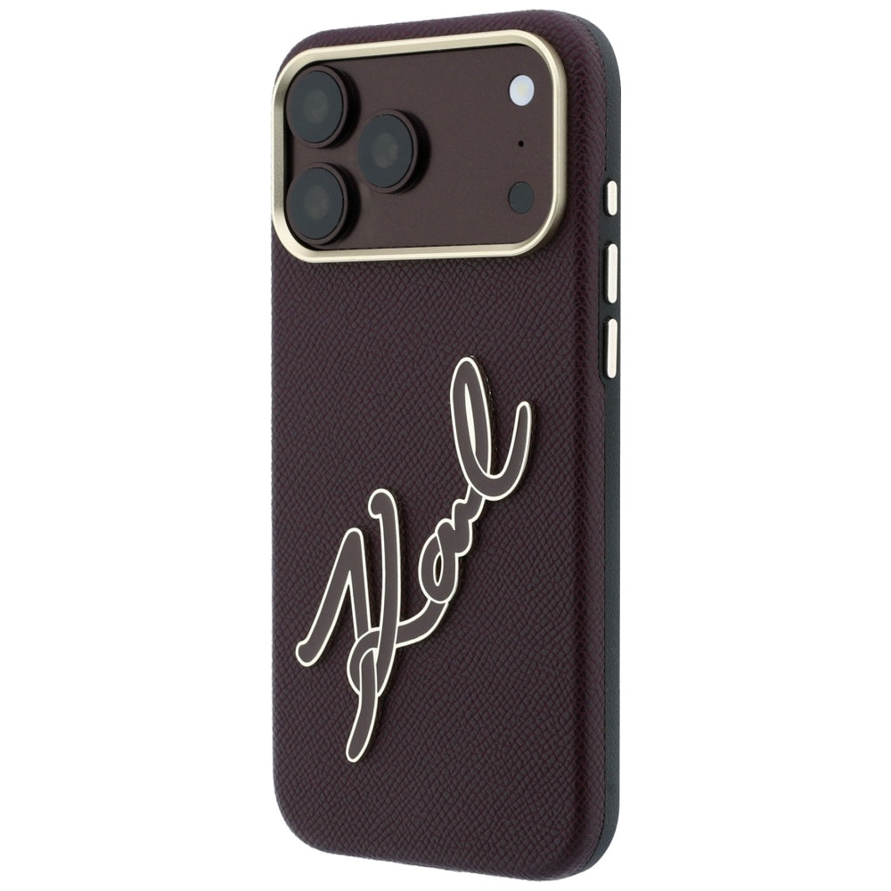 Husa pentru Apple iPhone 18 Pro / 17 Pro, Karl Lagerfeld, Smooth Big Resin Signature Logo, Visinie