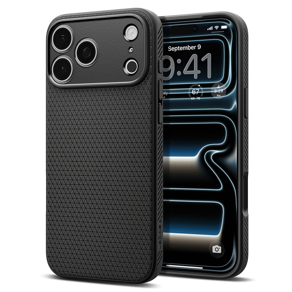 Husa pentru Apple iPhone 18 Pro / 17 Pro, Spigen, Liquid Air, Neagra Mata ACS12149