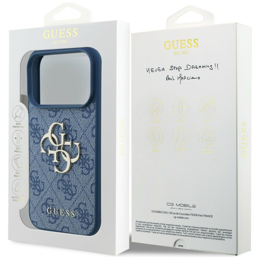 Husa pentru Apple iPhone 18 Pro Max / 17 Pro Max, Guess, 4G Big Logo, Albastra