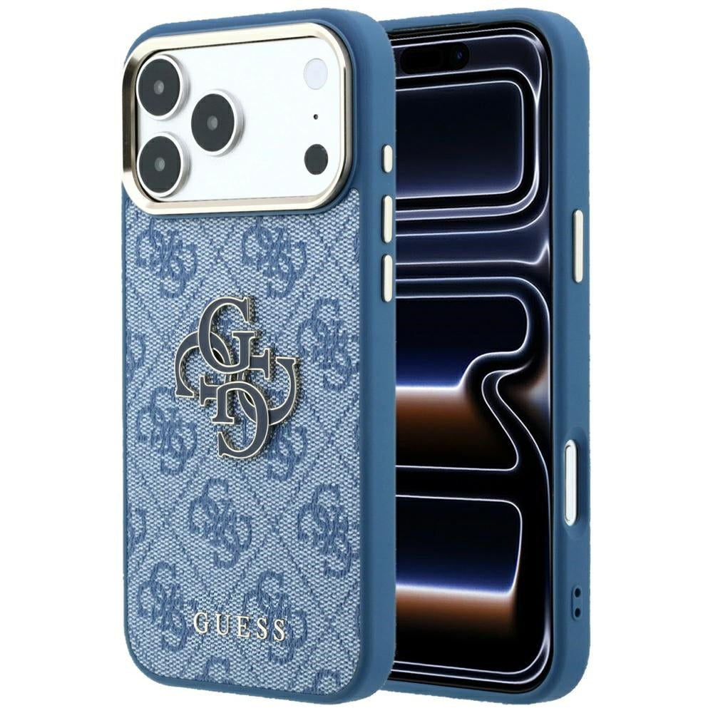 Husa pentru Apple iPhone 18 Pro Max / 17 Pro Max, Guess, 4G Big Resin Logo, Albastra