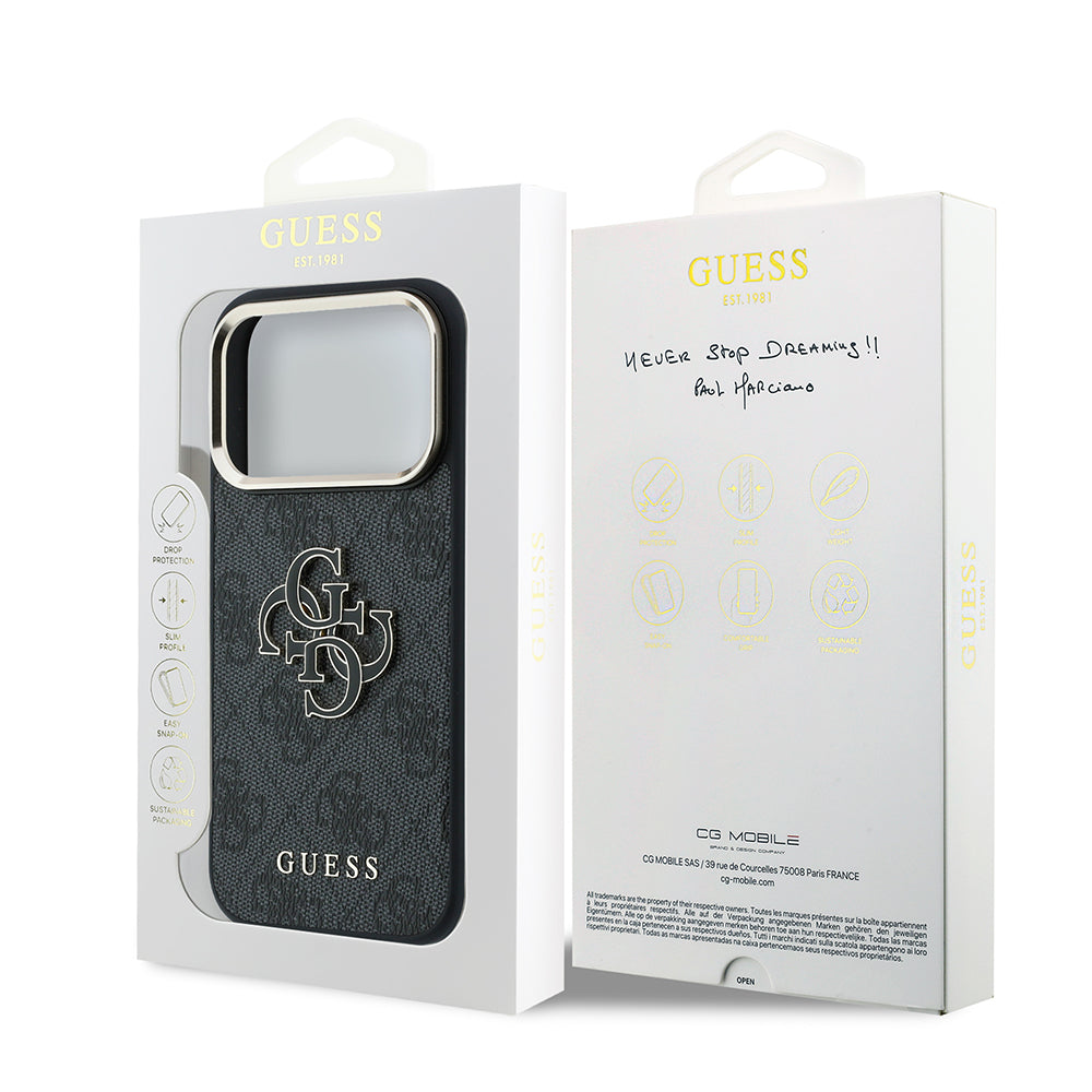 Husa pentru Apple iPhone 18 Pro Max / 17 Pro Max, Guess, 4G Big Resin Logo, Neagra