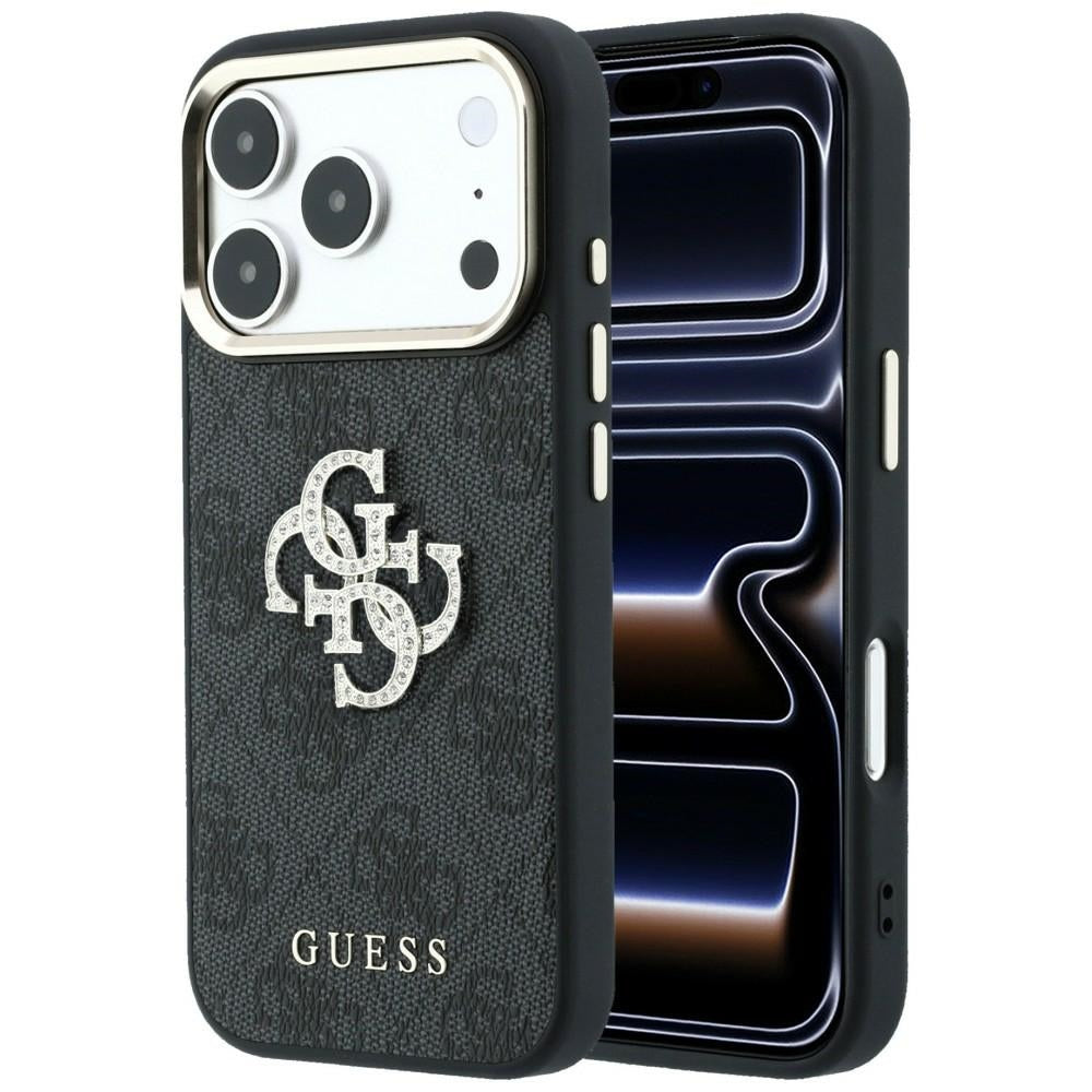 Husa pentru Apple iPhone 18 Pro Max / 17 Pro Max, Guess, 4G Big Strass Logo, Neagra