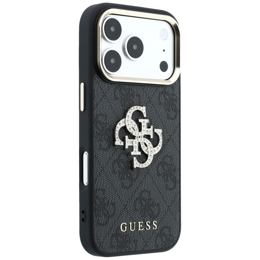 Husa pentru Apple iPhone 18 Pro Max / 17 Pro Max, Guess, 4G Big Strass Logo, Neagra