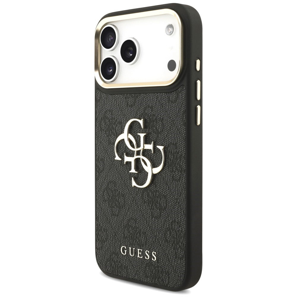 Husa pentru Apple iPhone 18 Pro Max / 17 Pro Max, Guess, Big 4G Classic Logo & Big Strap Metal Buttons, Neagra