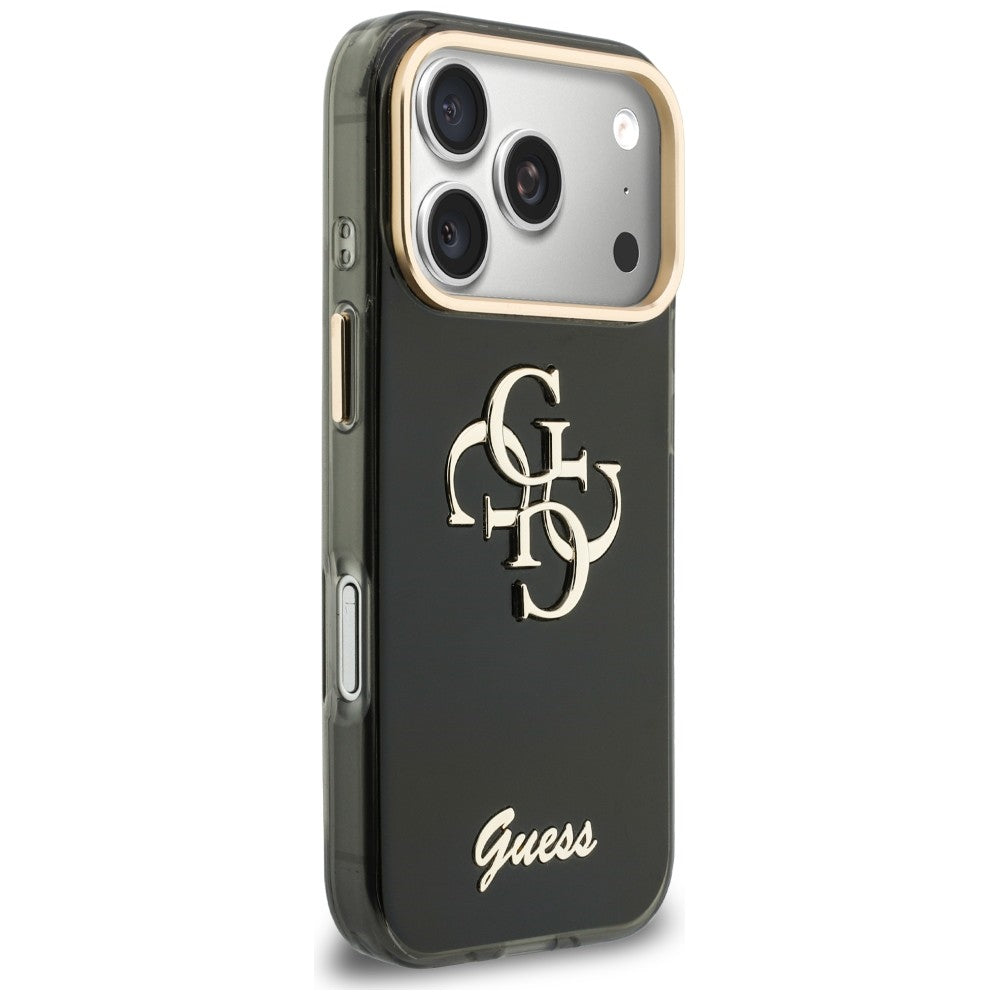 Husa pentru Apple iPhone 18 Pro Max / 17 Pro Max, Guess, IML 4G Metal Script, Neagra