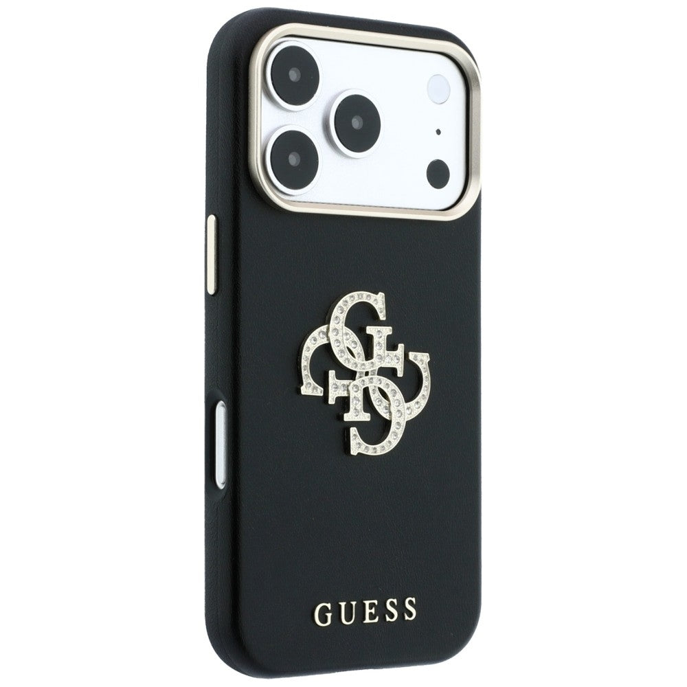 Husa pentru Apple iPhone 18 Pro Max / 17 Pro Max, Guess, Smooth Big Strass Logo, Neagra