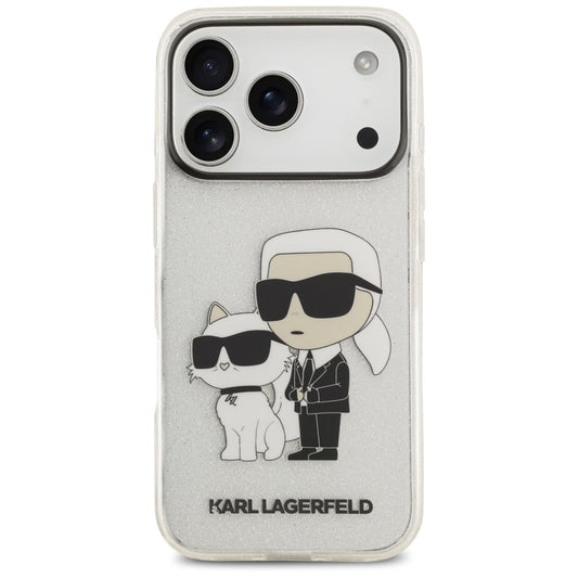 Husa pentru Apple iPhone 18 Pro Max / 17 Pro Max, Karl Lagerfeld, IML Glitter Karl and Choupette NFT, Transparenta