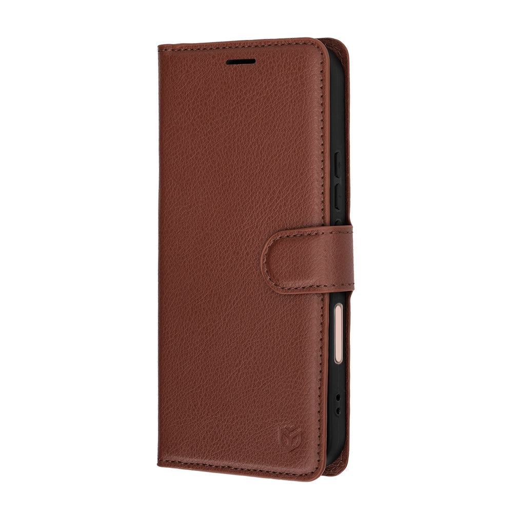 Husa pentru Honor 600 Lite, Techsuit, Leather Folio, Maro