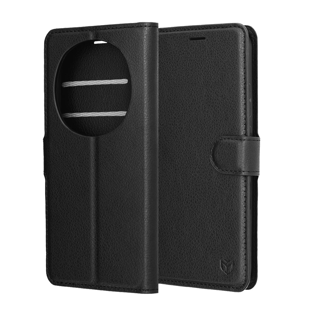 Husa pentru Honor Magic8 Pro, Techsuit, Leather Folio, Neagra