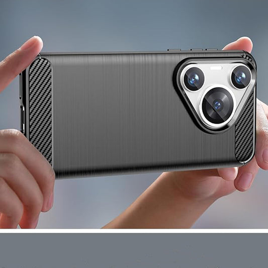 Husa pentru Huawei Pura 70 Pro, Techsuit, Carbon, Neagra