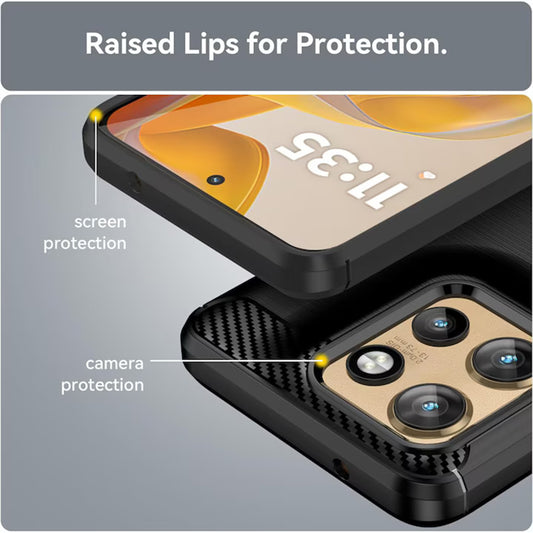 Husa pentru Motorola Edge 60 Neo / Edge 50 Neo, Techsuit, Carbon, Albastra