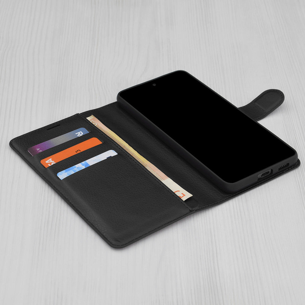 Husa pentru Motorola Edge 70 Fusion, Techsuit, Leather Folio, Neagra