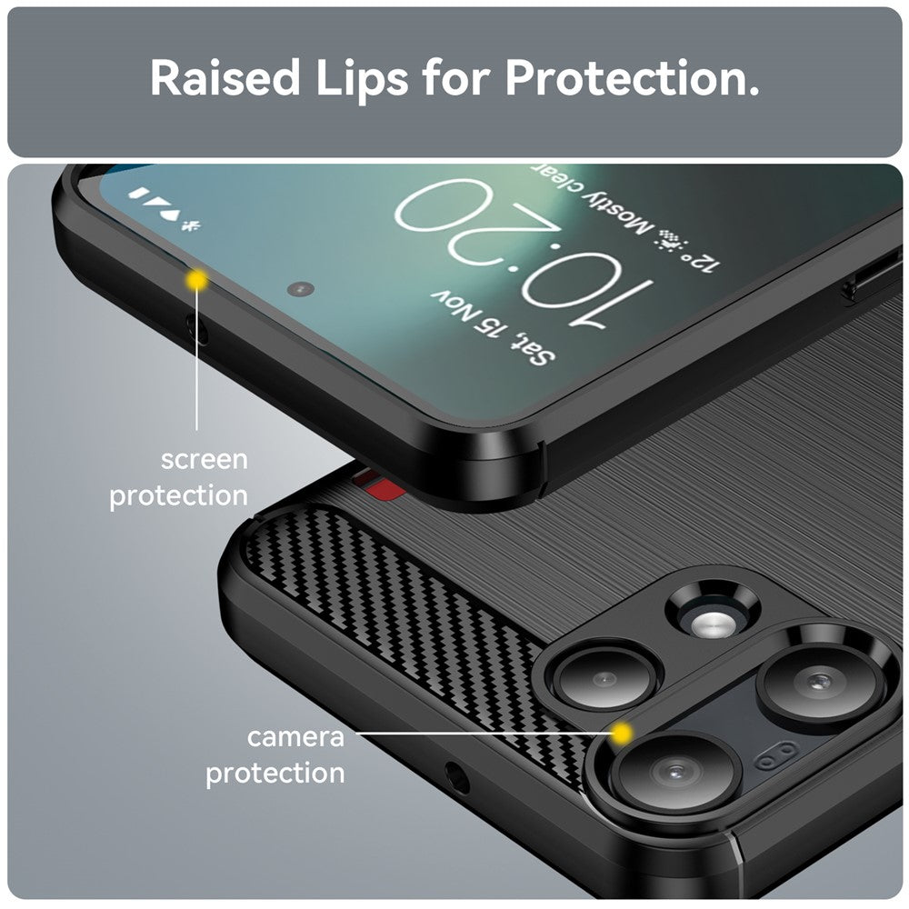 Husa pentru Nothing Phone (3a) Lite, Techsuit, Carbon, Neagra
