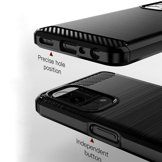 Husa pentru OnePlus Nord N200 5G / Oppo A74 5G / A54 5G, Techsuit, Carbon, Neagra