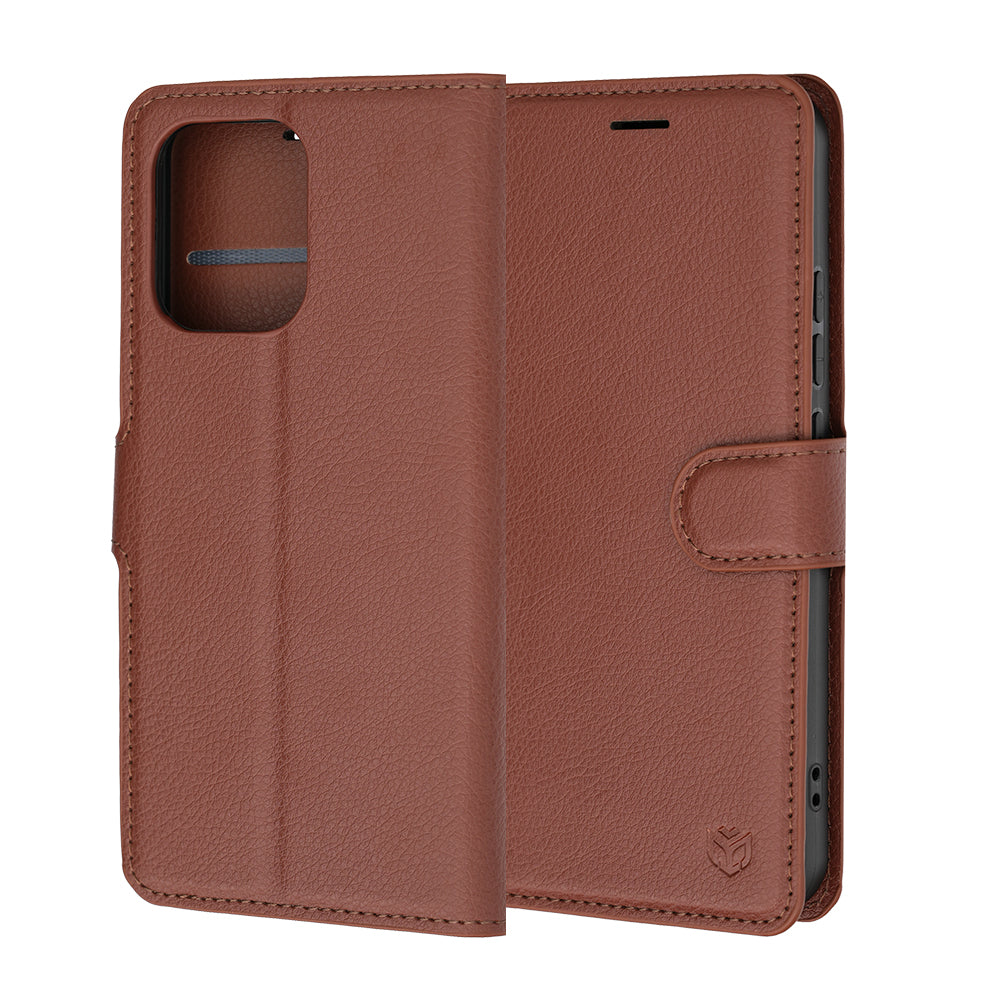 Husa pentru Oppo A6 Pro 5G / A6 Pro 4G, Techsuit, Leather Folio, Maro