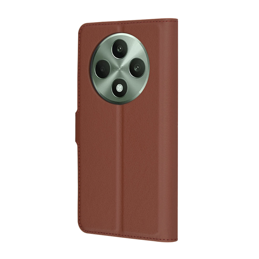 Husa pentru Oppo Reno12 FS 5G / Reno12 FS 4G / Reno12 F 4G / Reno12 F, Techsuit, Leather Folio, Maro