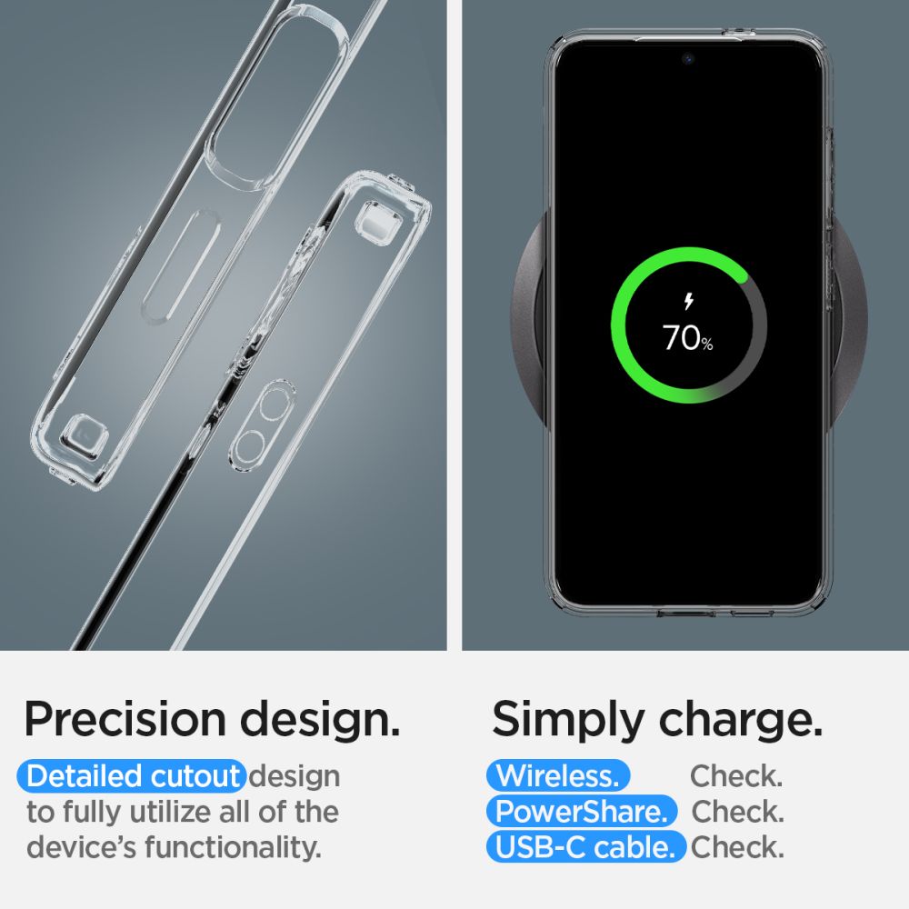 Husa pentru Samsung Galaxy S24 S921, Spigen, Liquid Crystal, Transparenta ACS07343