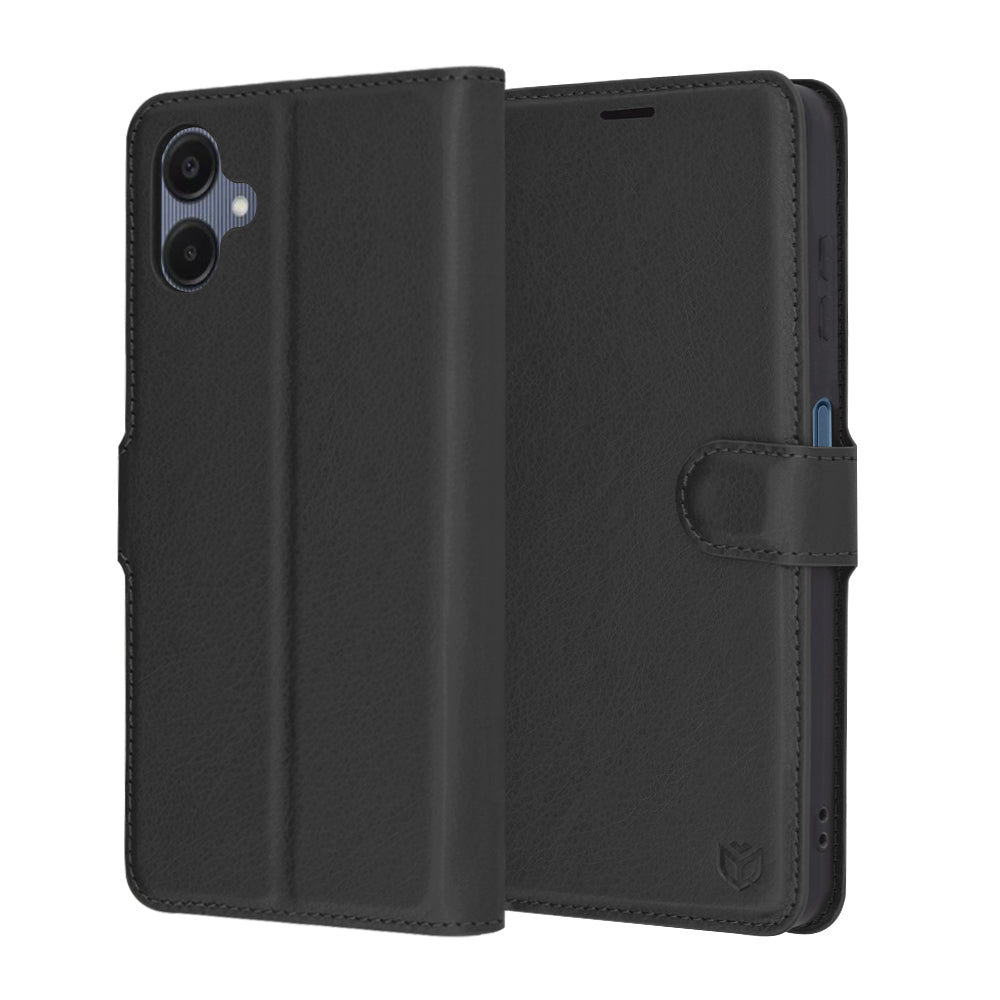 Husa pentru Samsung Galaxy A06 A065, Techsuit, Leather Folio, Neagra