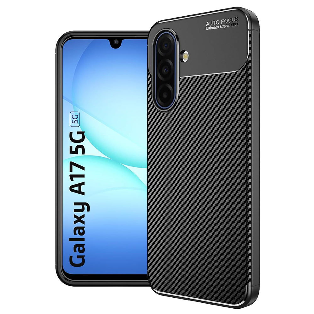 Husa pentru Samsung Galaxy A17 5G A176, Techsuit, CarbonFiber, Neagra