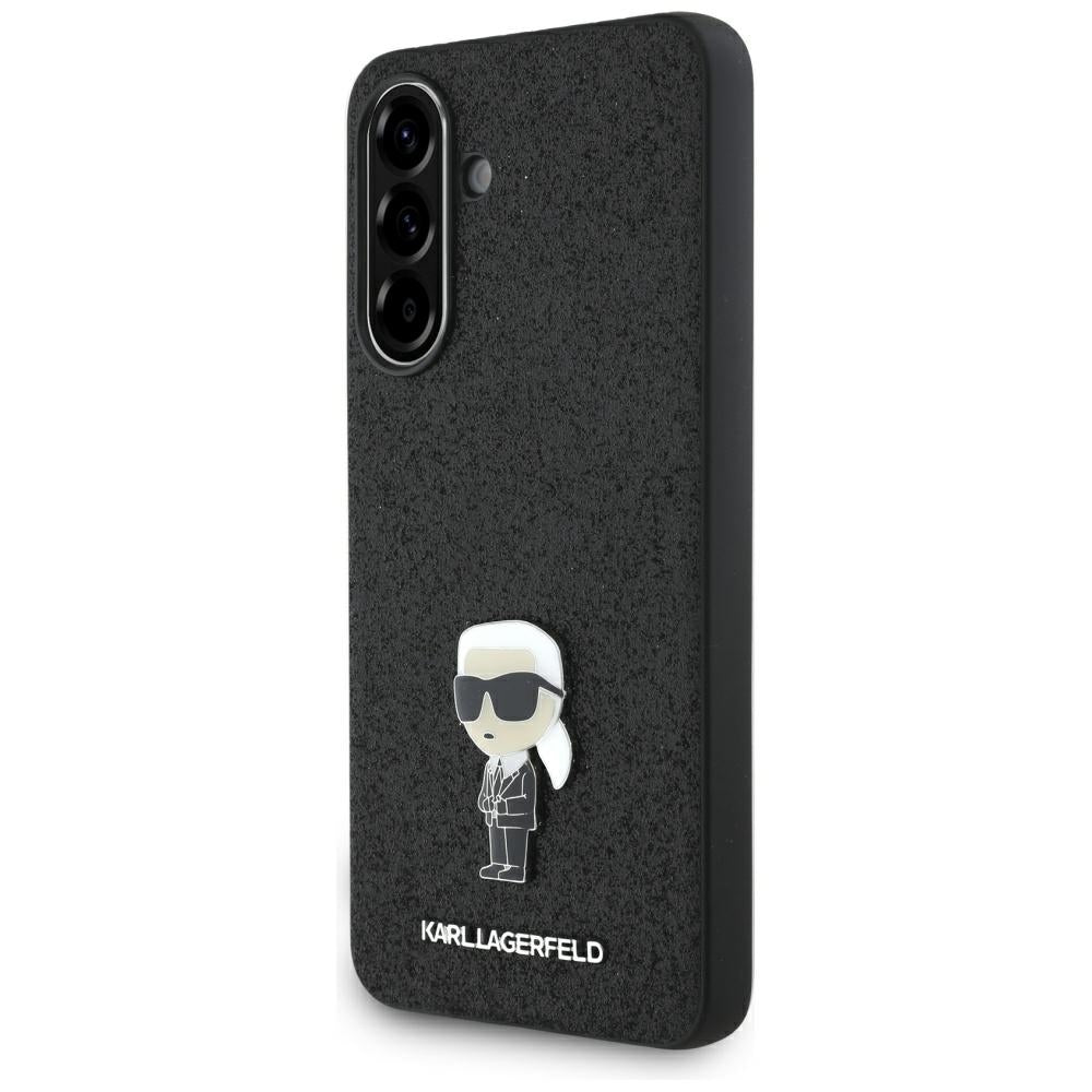 Husa pentru Samsung Galaxy A36 A366, Karl Lagerfeld, Glitter Fixed Ikonik Karl, Neagra