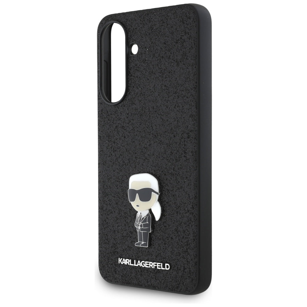 Husa pentru Samsung Galaxy A36 A366, Karl Lagerfeld, Glitter Fixed Ikonik Karl, Neagra