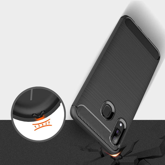 Husa pentru Samsung Galaxy A40 A405, Techsuit, Carbon, Neagra