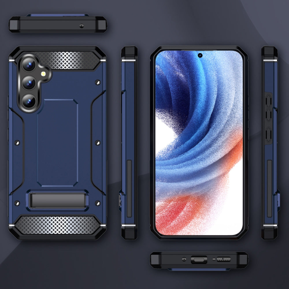Husa pentru Samsung Galaxy A54 A546, Techsuit, Hybrid Armor Kickstand, Albastra