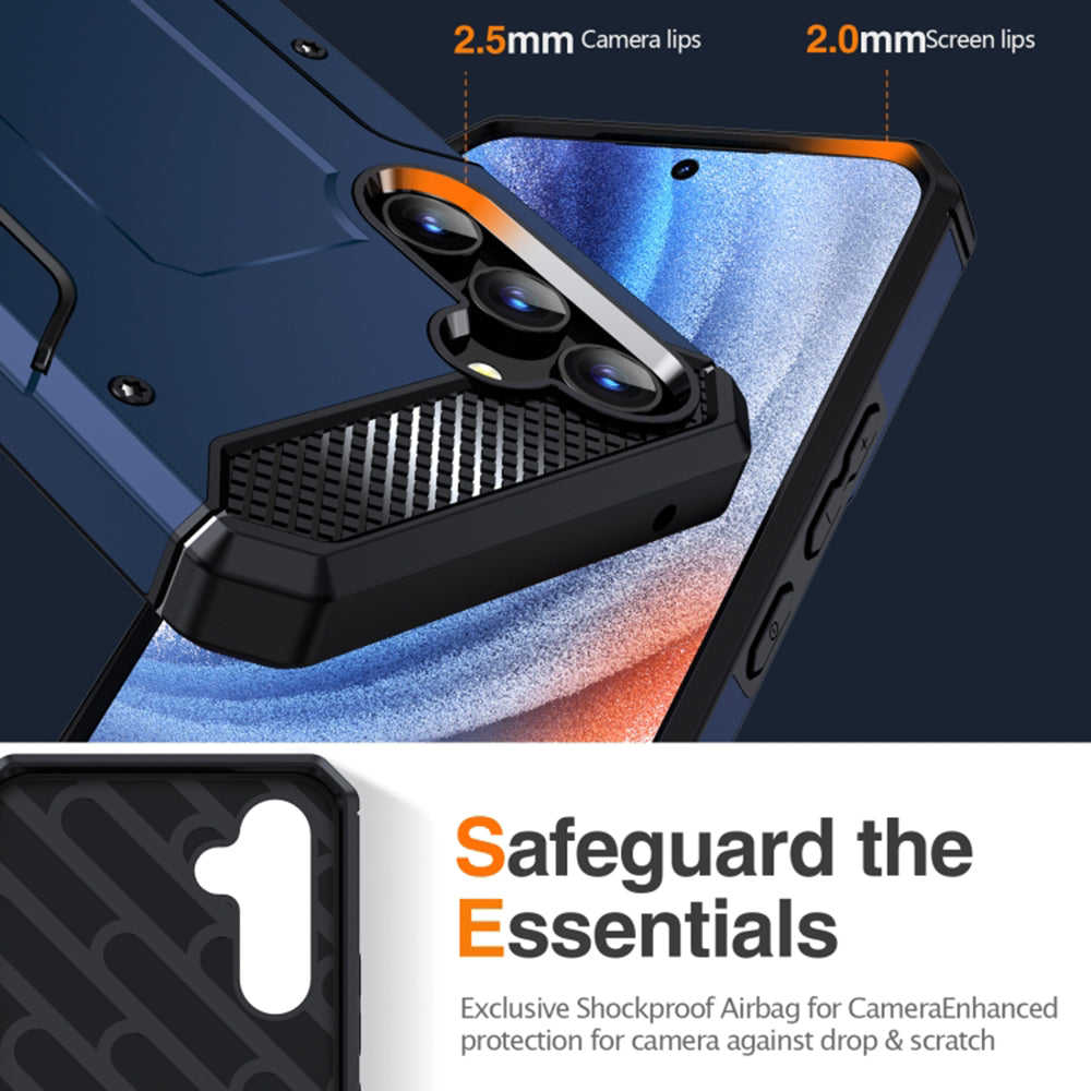 Husa pentru Samsung Galaxy A54 A546, Techsuit, Hybrid Armor Kickstand, Albastra