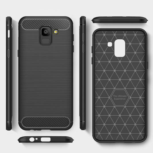 Husa pentru Samsung Galaxy J6 J600, Techsuit, Carbon, Neagra