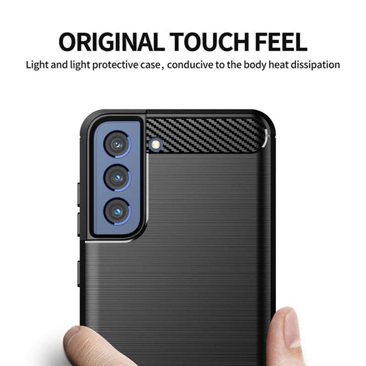 Husa pentru Samsung Galaxy S21 FE 5G G990, Techsuit, Carbon, Neagra