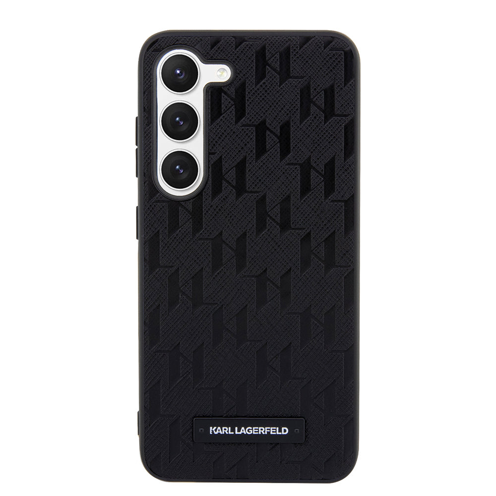 Husa pentru Samsung Galaxy S23+ S916, Karl Lagerfeld, Saffiano Monogram Metal Logo, Neagra