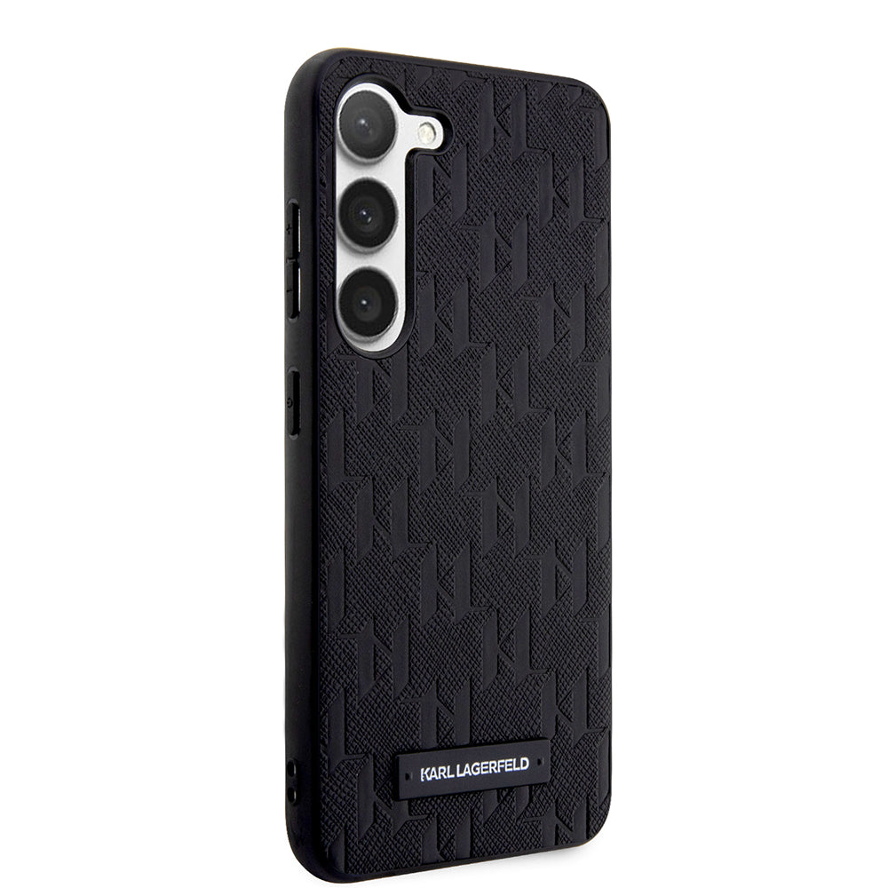 Husa pentru Samsung Galaxy S23+ S916, Karl Lagerfeld, Saffiano Monogram Metal Logo, Neagra