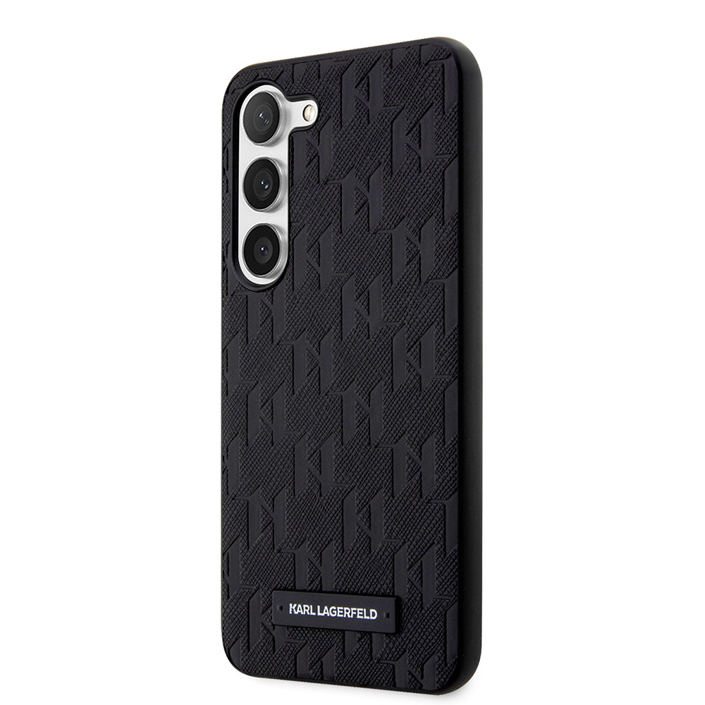 Husa pentru Samsung Galaxy S23+ S916, Karl Lagerfeld, Saffiano Monogram Metal Logo, Neagra