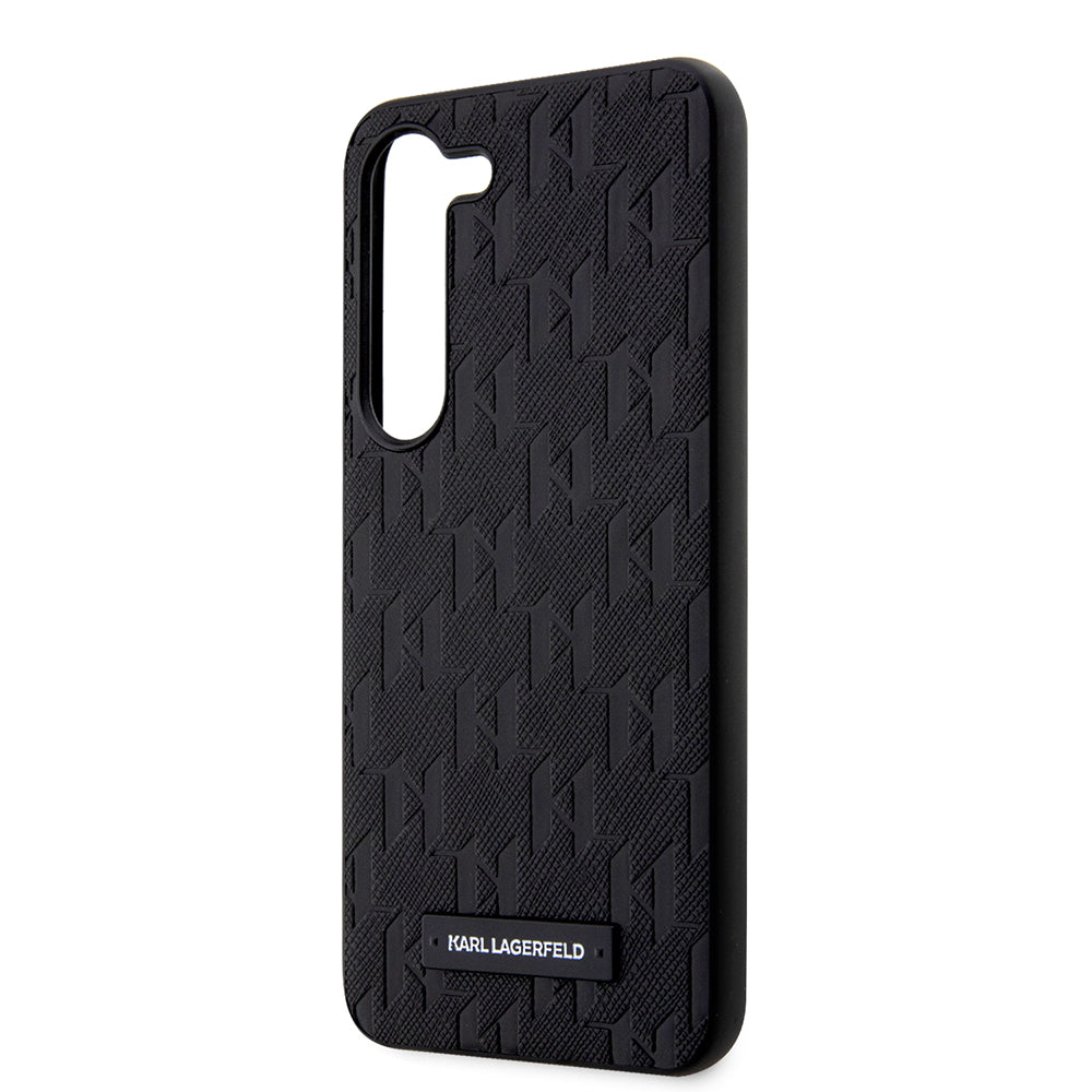 Husa pentru Samsung Galaxy S23+ S916, Karl Lagerfeld, Saffiano Monogram Metal Logo, Neagra