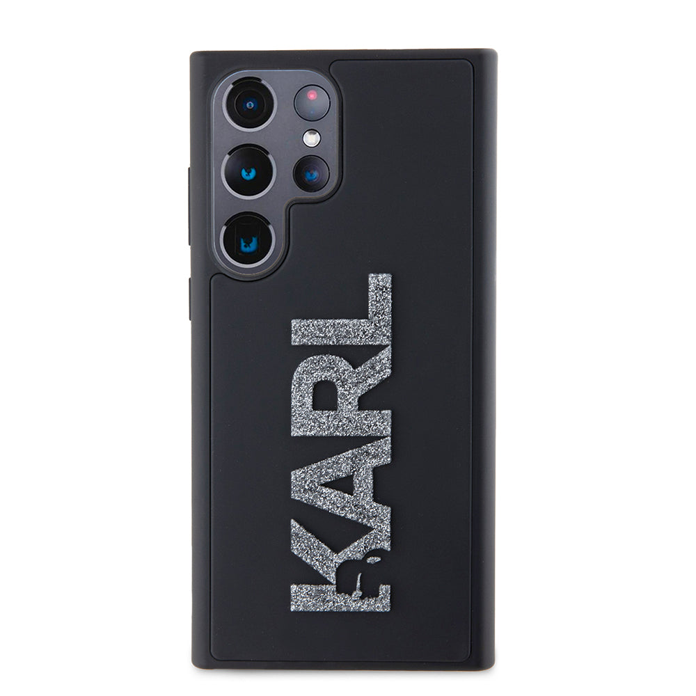 Husa pentru Samsung Galaxy S23 Ultra S918, Karl Lagerfeld, 3D Rubber Glitter Logo, Neagra