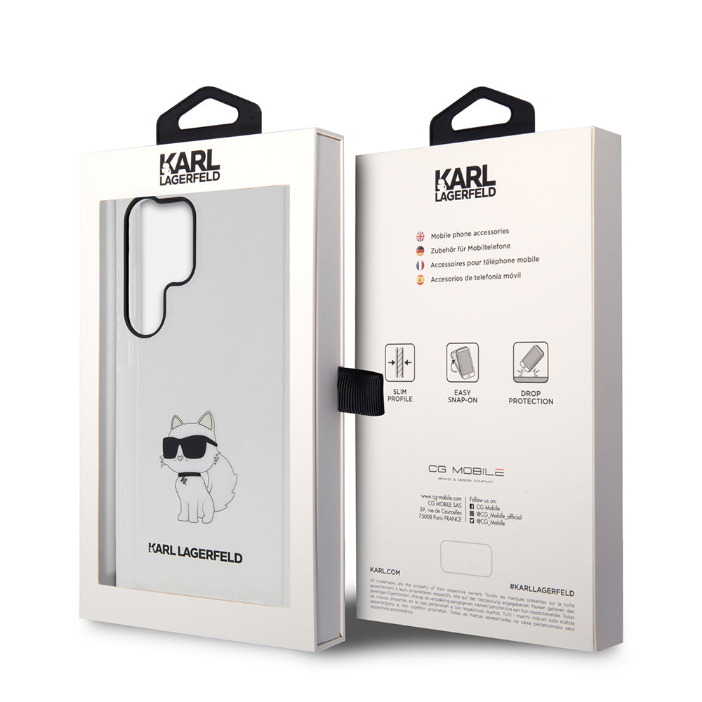 Husa pentru Samsung Galaxy S23 Ultra S918, Karl Lagerfeld, Ikonik Choupette, Transparenta