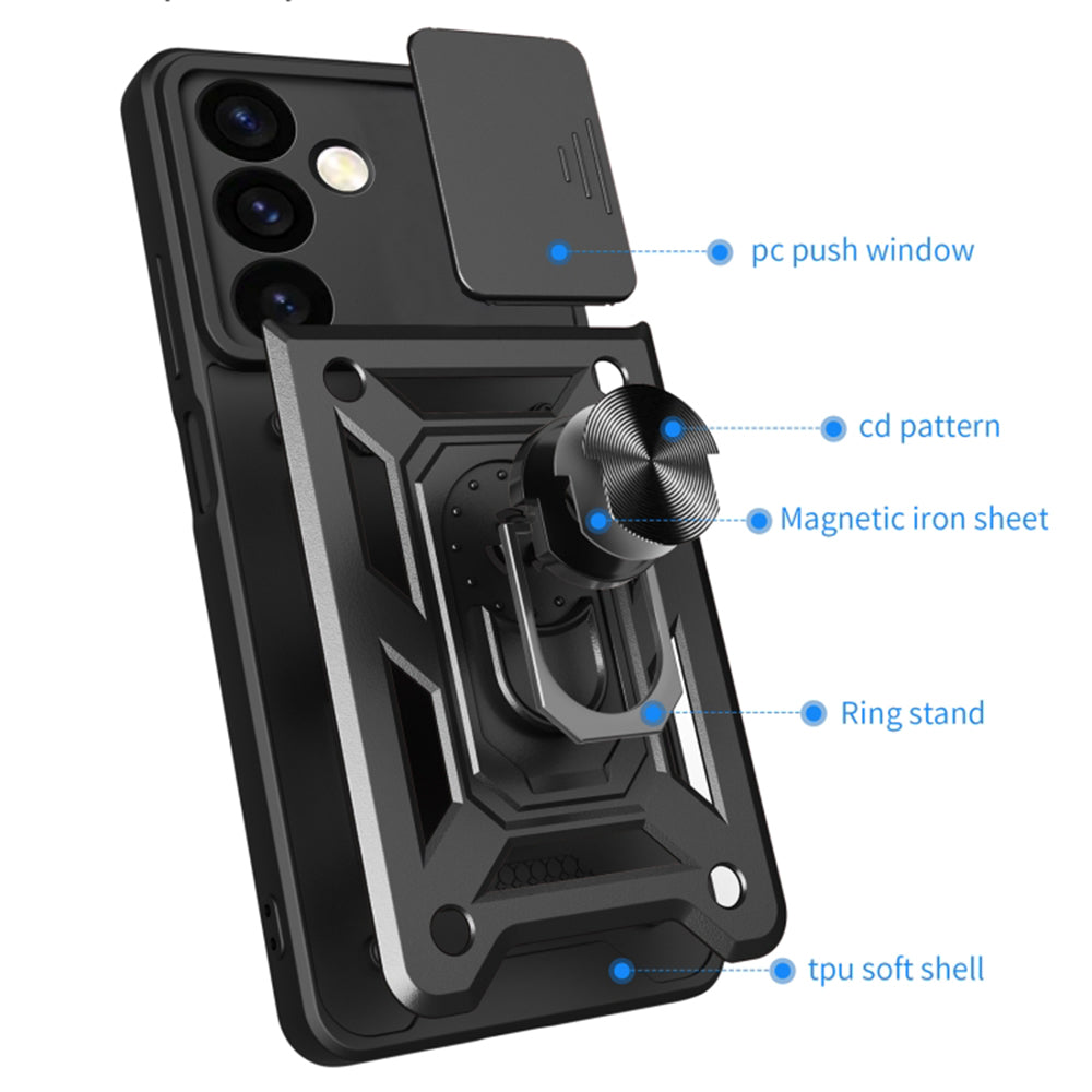 Husa pentru Samsung Galaxy S24 FE S721, Techsuit, CamShield, Neagra