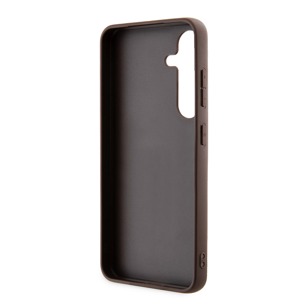 Husa pentru Samsung Galaxy S24+ S926, Guess, 4G Metal Gold Logo, Maro