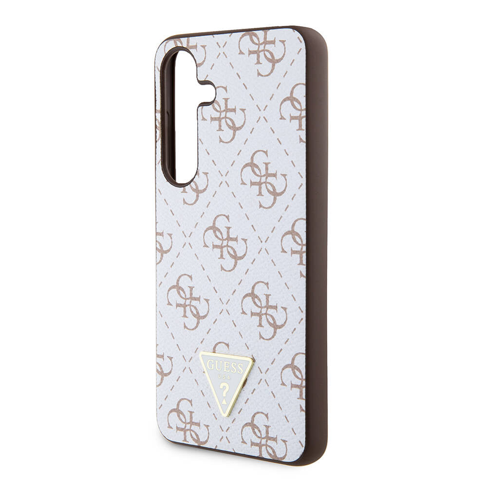 Husa pentru Samsung Galaxy S24+ S926, Guess, 4G Triangle Logo, Alba