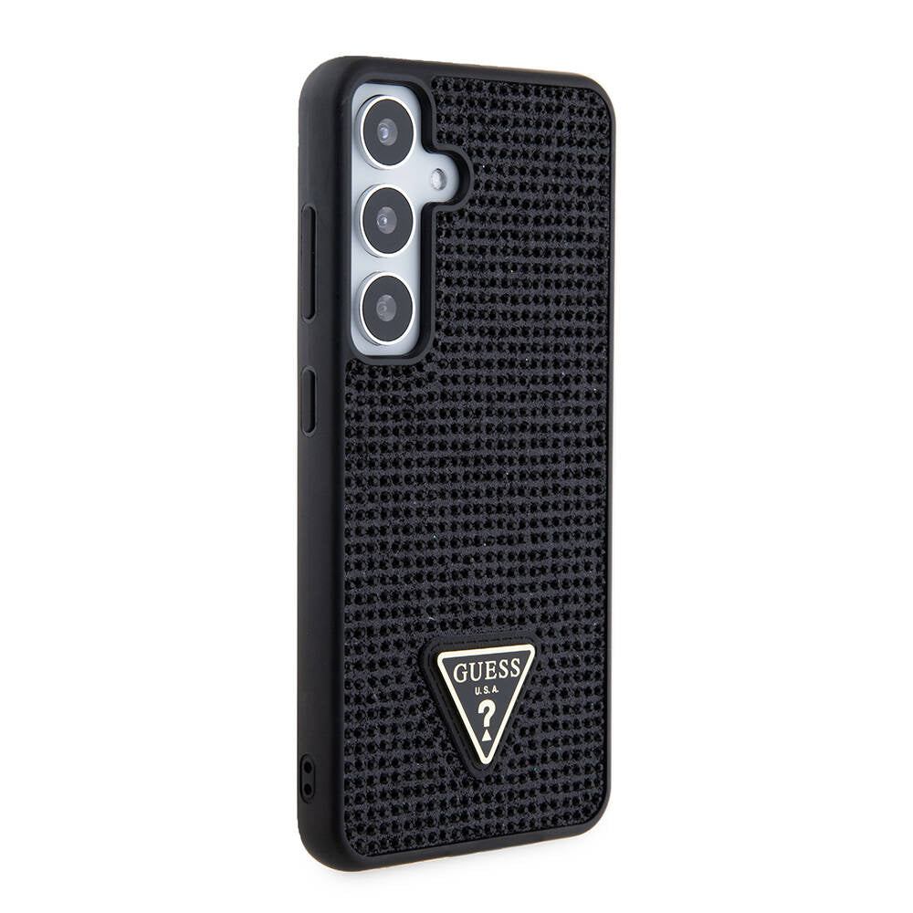 Husa pentru Samsung Galaxy S24+ S926, Guess, Rhinestone Triangle Logo, Neagra
