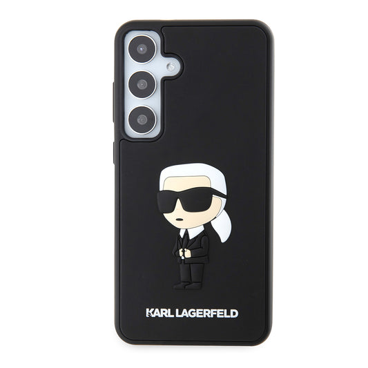 Husa pentru Samsung Galaxy S24+ S926, Karl Lagerfeld, 3D Rubber Ikonik Karl, Neagra