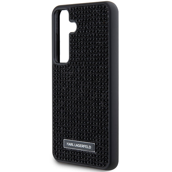 Husa pentru Samsung Galaxy S24+ S926, Karl Lagerfeld, Rhinestone Metal Plate, Neagra