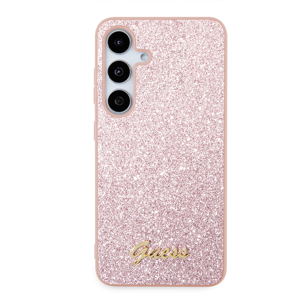 Husa pentru Samsung Galaxy S24 S921, Guess, Glitter Script, Roz