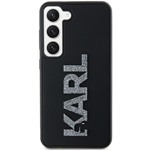 Husa pentru Samsung Galaxy S24 S921, Karl Lagerfeld, 3D Rubber Glitter Logo, Neagra