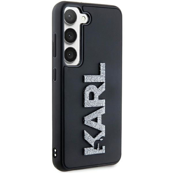 Husa pentru Samsung Galaxy S24 S921, Karl Lagerfeld, 3D Rubber Glitter Logo, Neagra
