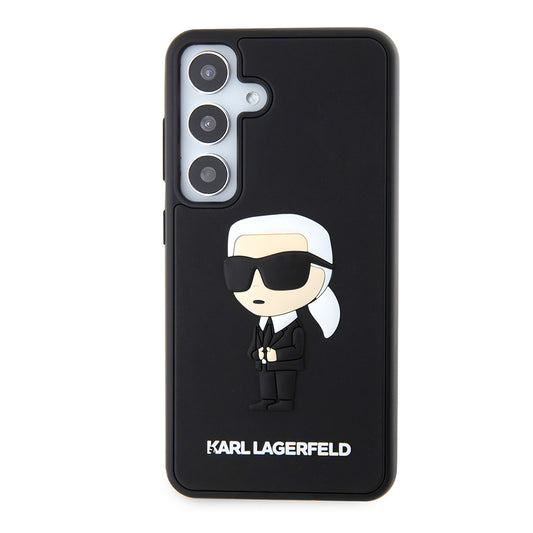 Husa pentru Samsung Galaxy S24 S921, Karl Lagerfeld, 3D Rubber Ikonik Karl, Neagra