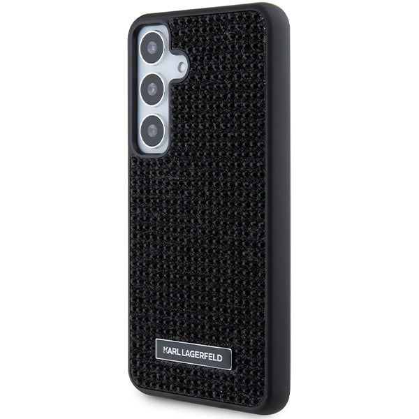 Husa pentru Samsung Galaxy S24 S921, Karl Lagerfeld, Rhinestone Metal Plate, Neagra