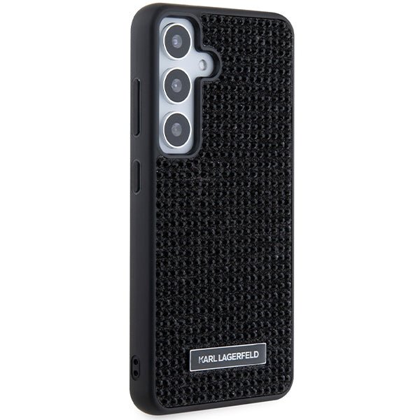Husa pentru Samsung Galaxy S24 S921, Karl Lagerfeld, Rhinestone Metal Plate, Neagra