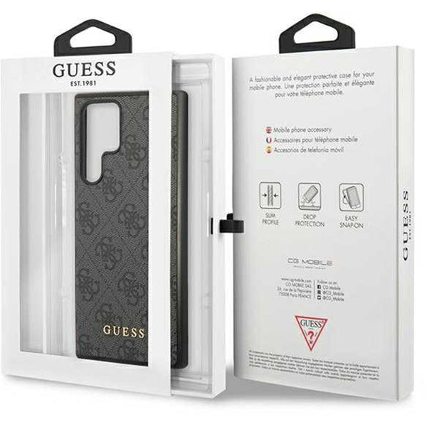 Husa pentru Samsung Galaxy S24 Ultra S928, Guess, 4G Metal Gold Logo, Neagra