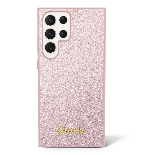 Husa pentru Samsung Galaxy S24 Ultra S928, Guess, Glitter Script, Roz